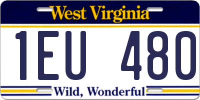 WV license plate 1EU480