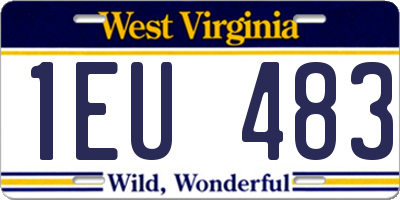 WV license plate 1EU483