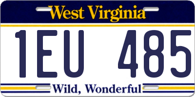 WV license plate 1EU485