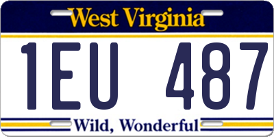 WV license plate 1EU487