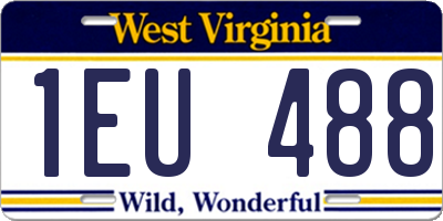 WV license plate 1EU488