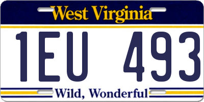 WV license plate 1EU493