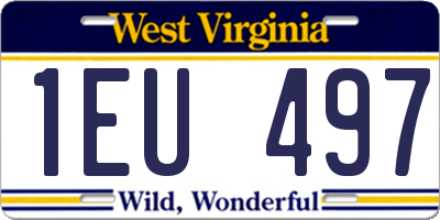 WV license plate 1EU497