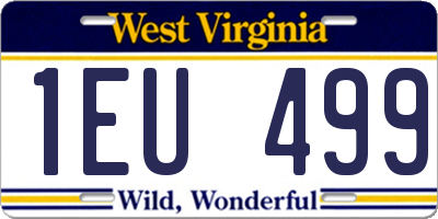 WV license plate 1EU499