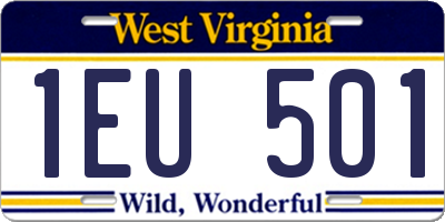 WV license plate 1EU501