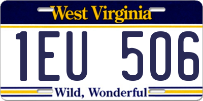 WV license plate 1EU506