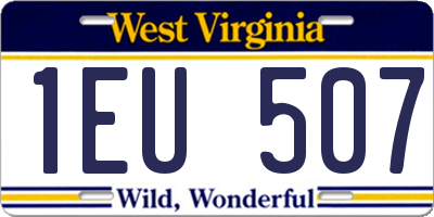 WV license plate 1EU507