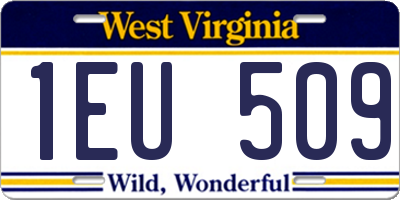 WV license plate 1EU509