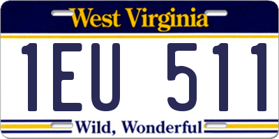 WV license plate 1EU511