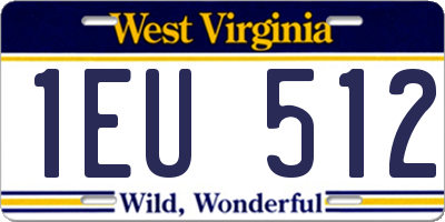 WV license plate 1EU512