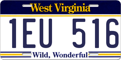 WV license plate 1EU516