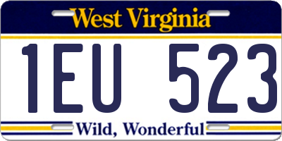 WV license plate 1EU523