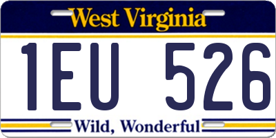 WV license plate 1EU526