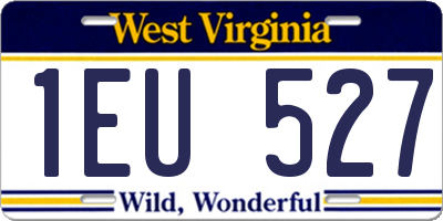 WV license plate 1EU527