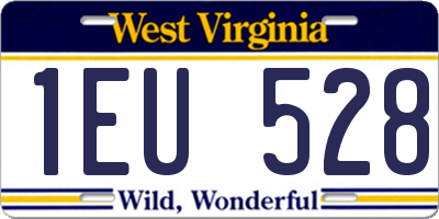 WV license plate 1EU528