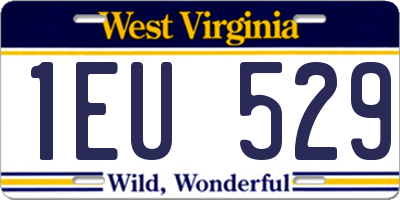 WV license plate 1EU529