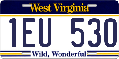 WV license plate 1EU530
