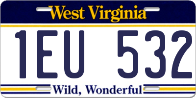 WV license plate 1EU532