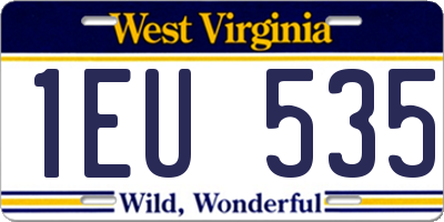 WV license plate 1EU535