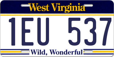 WV license plate 1EU537