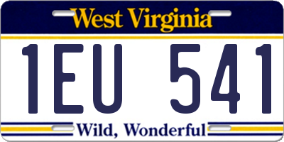 WV license plate 1EU541