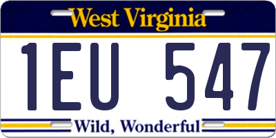 WV license plate 1EU547