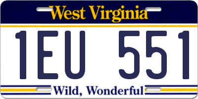 WV license plate 1EU551