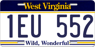 WV license plate 1EU552