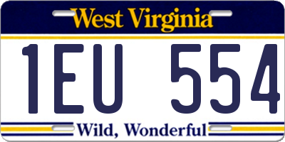 WV license plate 1EU554