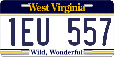 WV license plate 1EU557