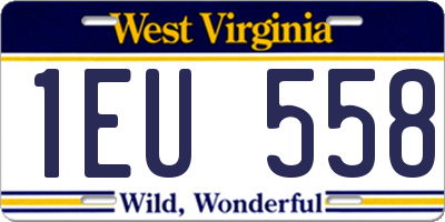 WV license plate 1EU558