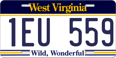 WV license plate 1EU559