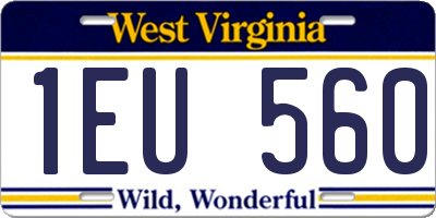 WV license plate 1EU560
