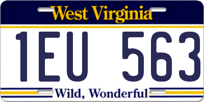 WV license plate 1EU563