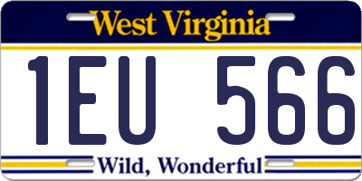 WV license plate 1EU566