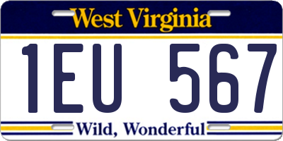 WV license plate 1EU567