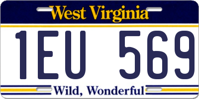 WV license plate 1EU569