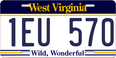 WV license plate 1EU570