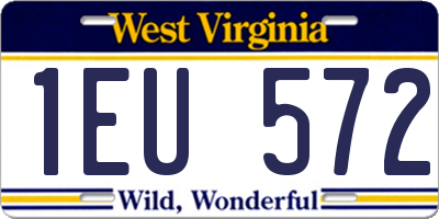 WV license plate 1EU572