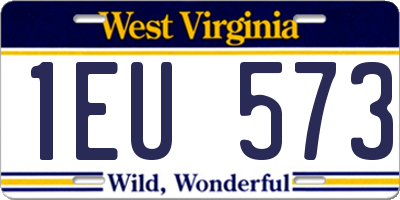 WV license plate 1EU573