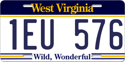 WV license plate 1EU576