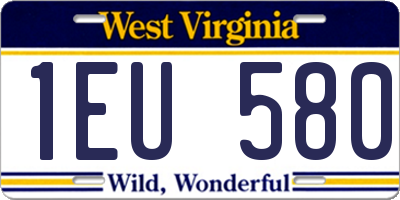 WV license plate 1EU580