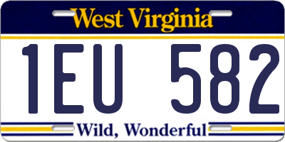 WV license plate 1EU582
