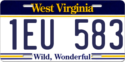 WV license plate 1EU583