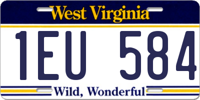 WV license plate 1EU584
