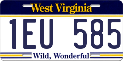 WV license plate 1EU585
