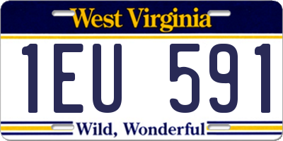 WV license plate 1EU591