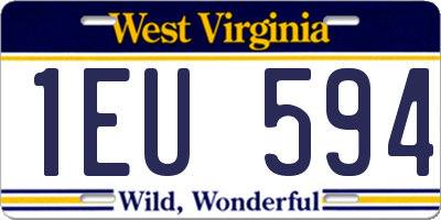 WV license plate 1EU594