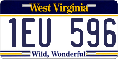 WV license plate 1EU596