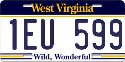WV license plate 1EU599